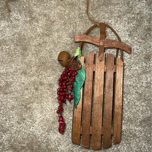 Wooden sleigh ornament